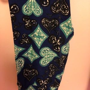 Teal black blue card pattern OS lularoe
